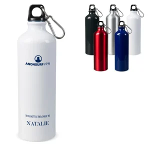 Aluminium vattenflaska med karbinhake 750ml (Medfit)