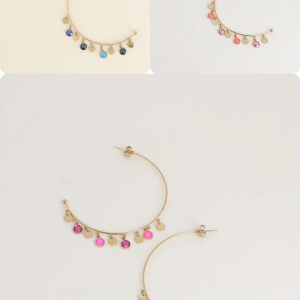Swarovski Loop Earrings – orange, rosa, blå