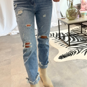 Kate Stretchiga Slitna Jeans med hög midja
