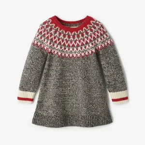Cabin Fair Isle-tröjklänning för små flickor